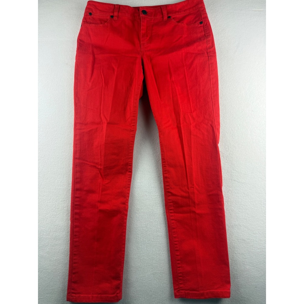 Talbots Signature Red Slim Ankle Pants Womens Size 8/29 Mid Rise Stretch